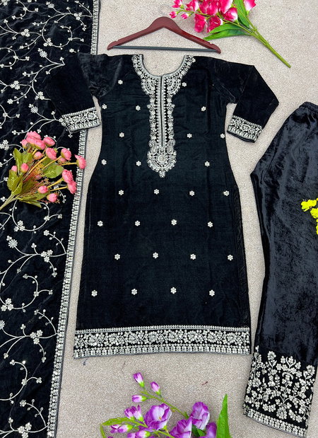 Nsr 781 Heavy Velvet Embroidery Readymade Suits Catalog