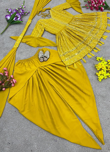 Nsr 782 Faux Georgette Dhoti Style Readymade Suits Catalog