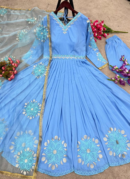 Nsr 783 Cotton Silk Heavy Embroidery Anarkali Readymade Suits