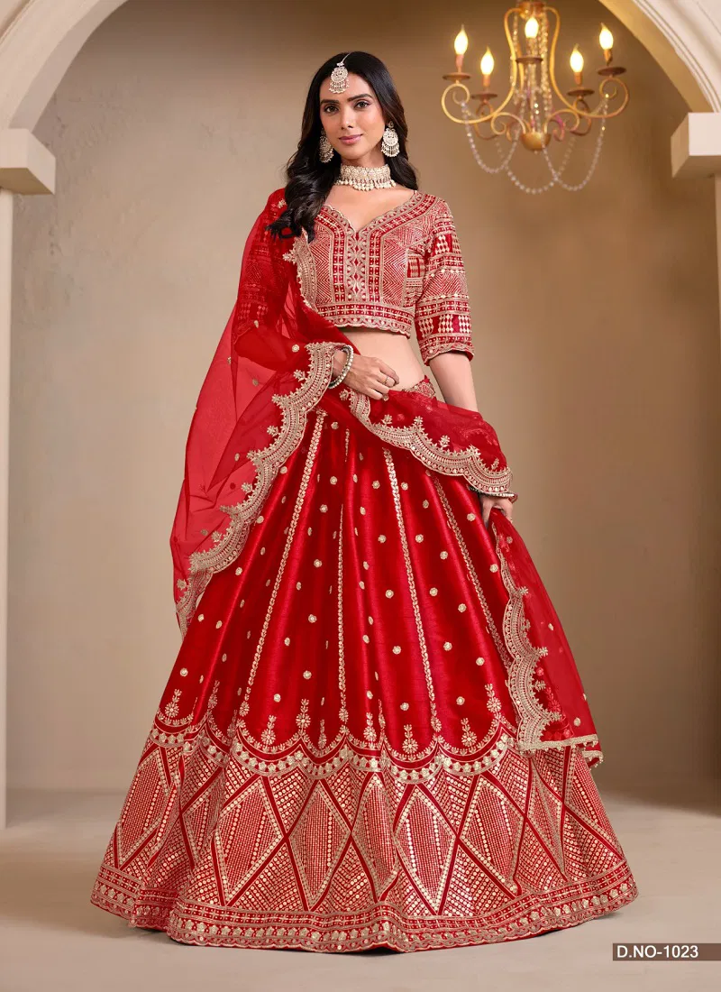 Nureh Mehvish Art Silk Designer Embroidery Lehenga Choli Wholesale Online