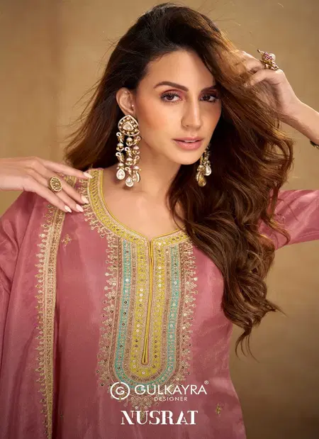 Nusrat By Gulkayra Shimmer Silk Embroidery Readymade Suits Wholesalers In Surat