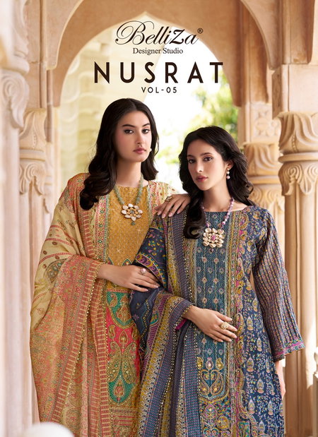 Nusrat Vol 5 By Belliza Modal Viscose Printed Dress Material Orders In India