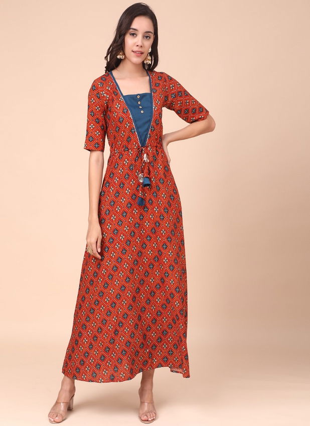 Nyka 1001 Designer New Ethnic Wear Rayon Fancy Long Kurti Collection