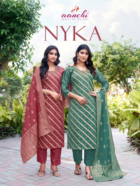 Nyka By Aanchi Shimmer Best Kurti With Bottom Dupatta Wholesale Shop In Surat