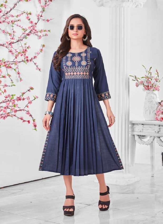 Nyra By We 1401 To 1408 Long Designer Kurtis Catalog
