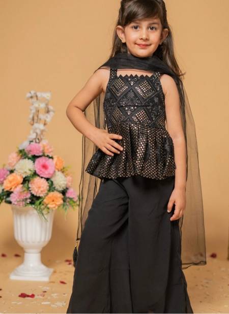 Oc 117 Kids Kediya Style Top Sharara With Dupatta Girls Wear Catalog
