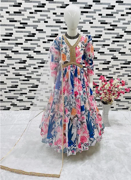 OC 155 Girls Wear Alia Cut Gown Kids Wholesale Market In Surat
