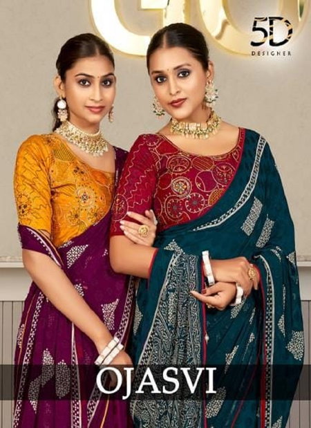 Ojasvi By 5D Designer Jacquard Brasso Sarees Wholesale Online