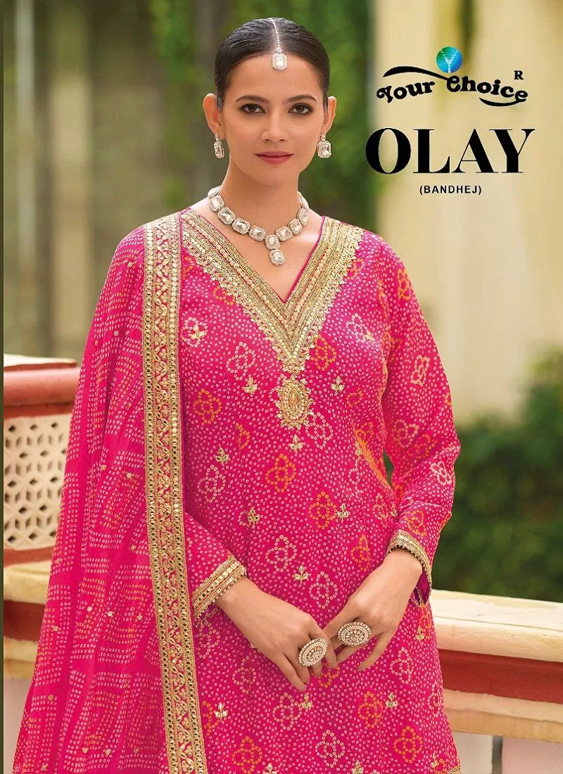 Olay By Your Choice Chinon Readymade Suits Exporters In India Catalog