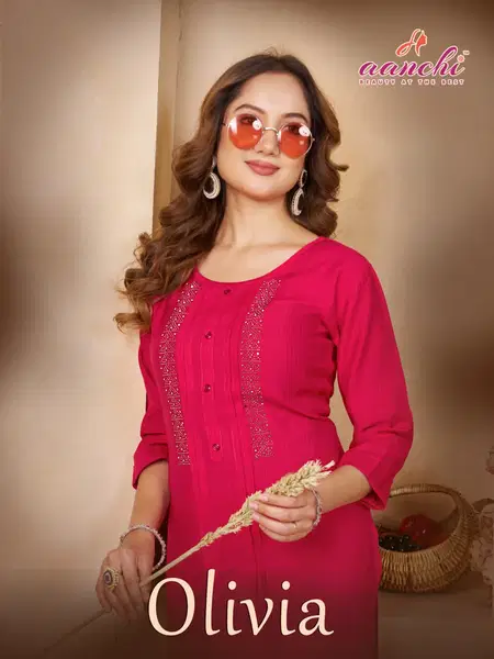 Olivia By Aanchi Fancy Diamond Work Wholesale Long Kurti Suppliers In Mumbai