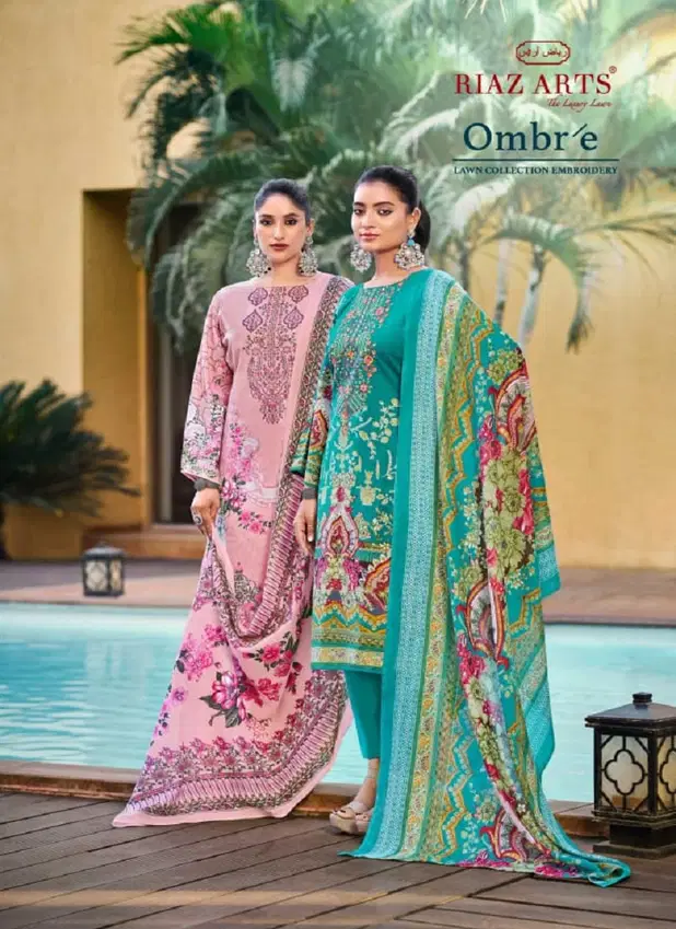 Ombre By Riaz Arts Karachi Lawn Printed Dress Material Wholesale Shop In Surat