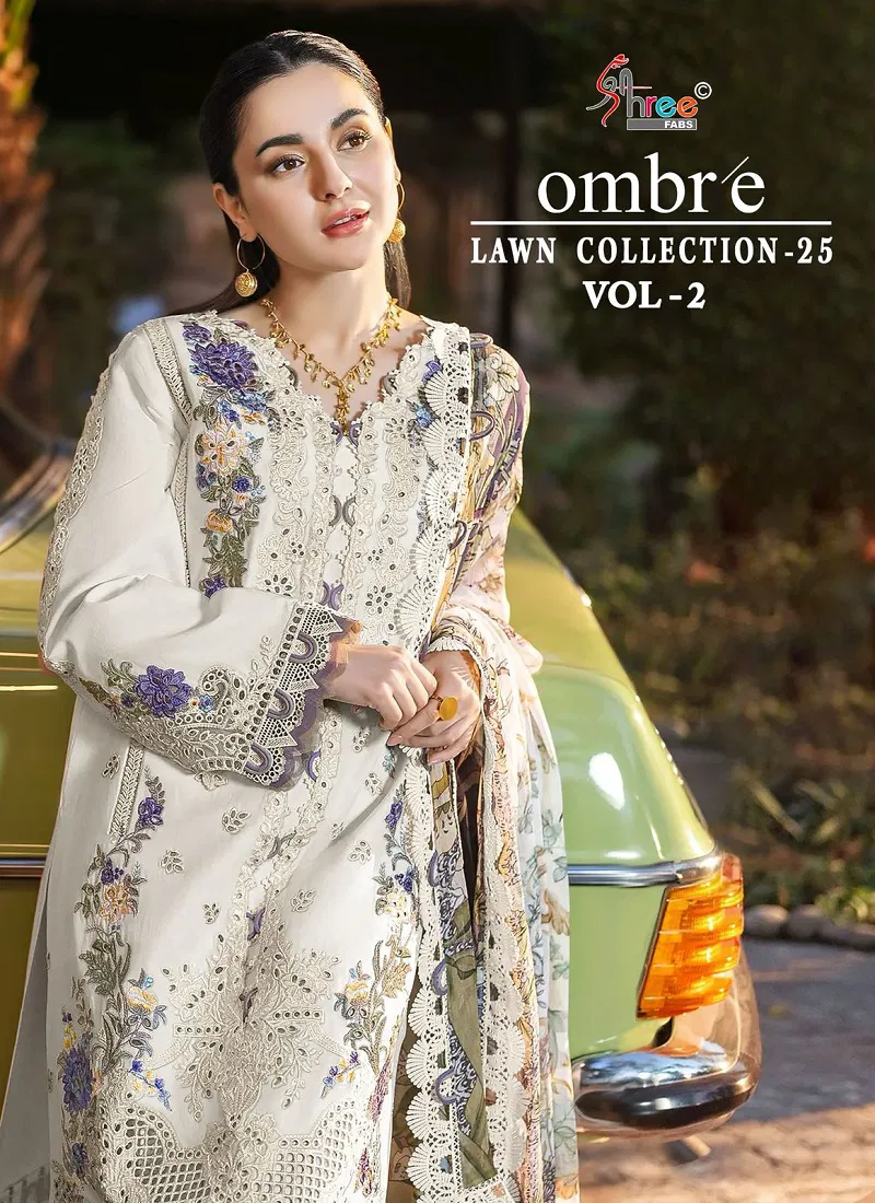 Ombre Lawn Collection 25 Vol 2 by Shree Cotton Dupatta Salwar Suits Orders In India Catalog