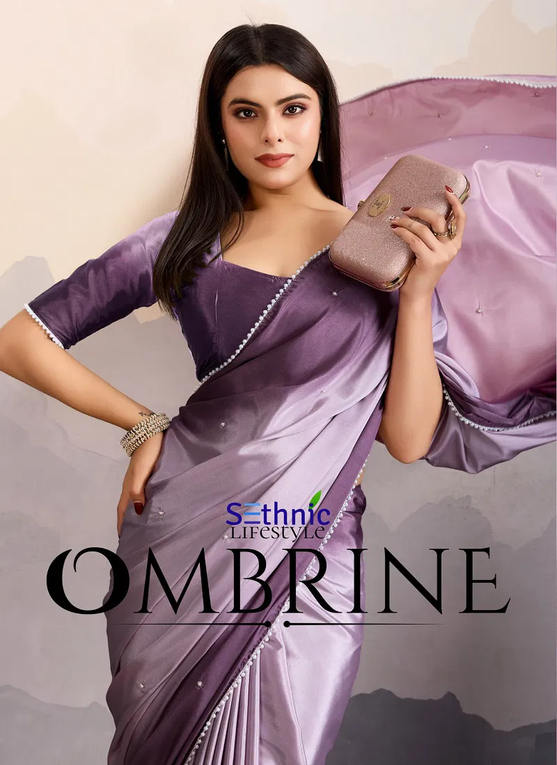 Ombrine By Sethnic Crepe Satin Party Wear Saree Exporters In India Catalog