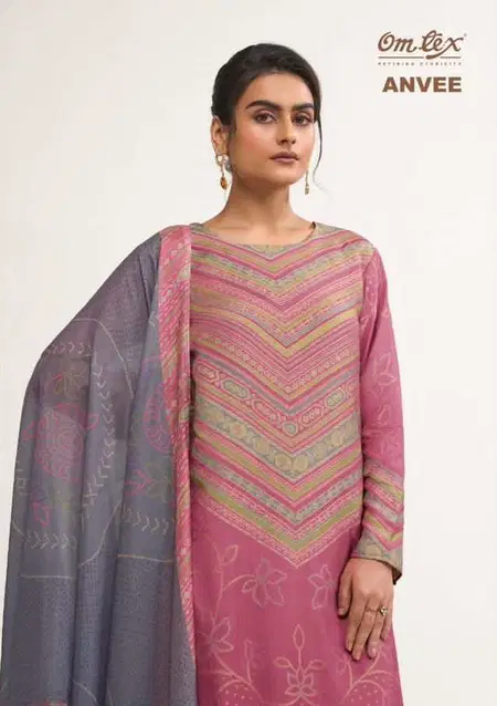 Anvee By Omtex Maslin Jacquard Printed Dress Material Suppliers In India