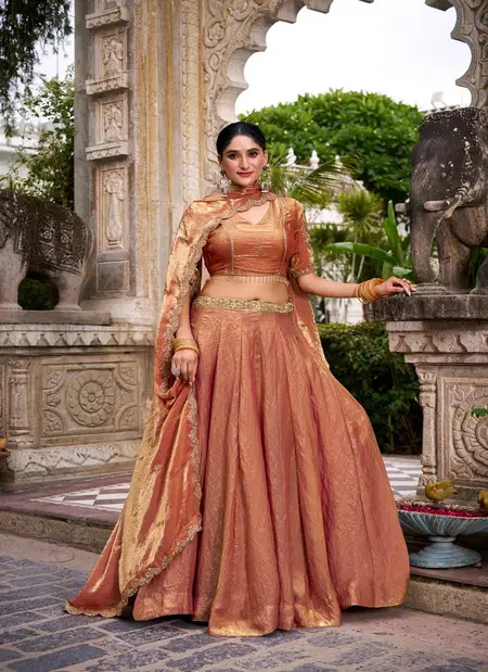 Orange Colour Elakshi Fendi Embroidery Work Lehenga Choli Lnb1440
