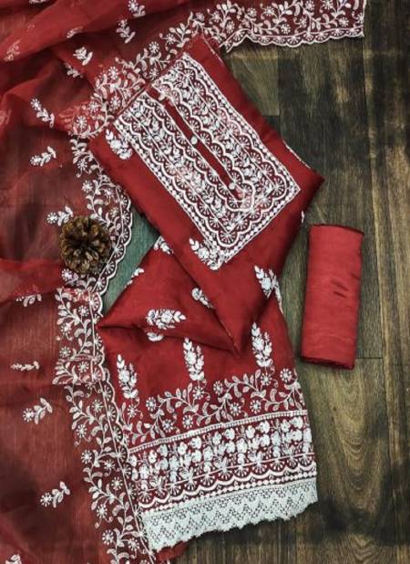 Organza Laknavi Work New Fancy Festive Wear Designer Dress Material Collection 