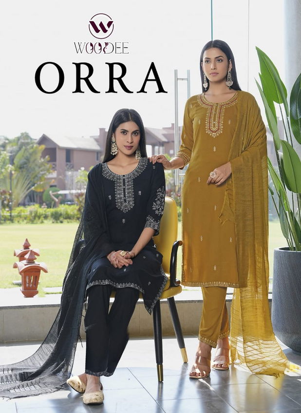 Orra By Woodee Rayon Kurti With Bottom Dupatta Suppliers In India