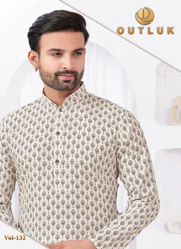 Outluk Wedding Collection Vol 132 Rayon Cotton Mens Kurta Pajama Manufacturers