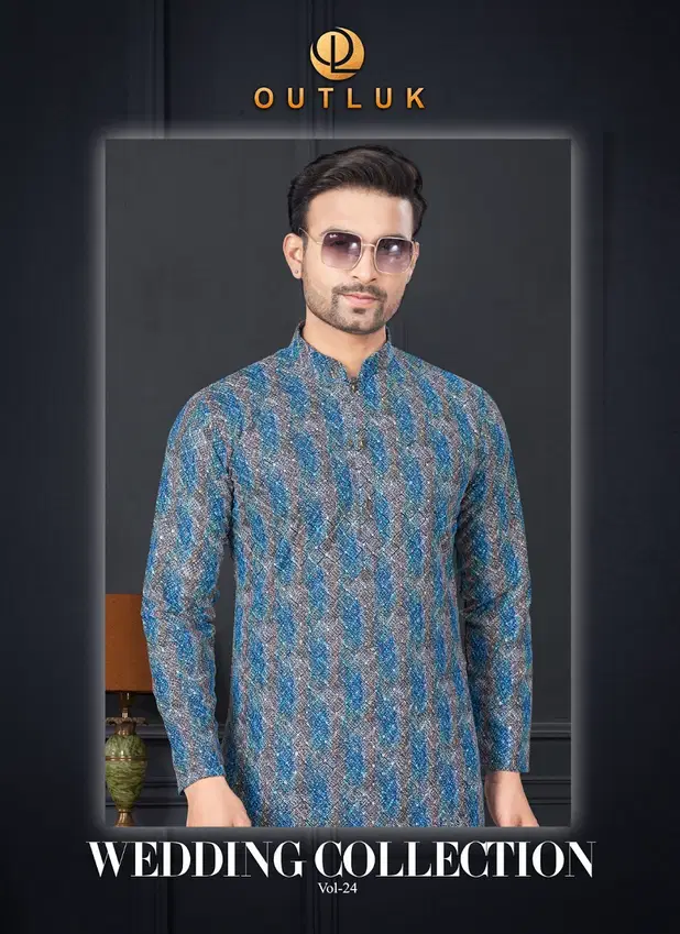 Outluk Wedding Collection Vol 24 Rayon Mens Kurta Pajama Manufacturers