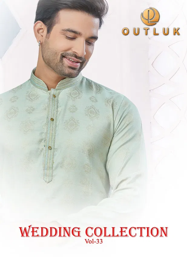 Outluk Wedding Collection Vol 33 Jaquard Mens Wholesale Kurta Pajama Manufacturers