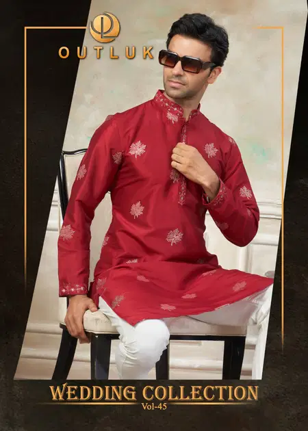 Outluk Wedding Collection Vol 45 Pure Silk Mens Kurta Pajama Manufacturers
