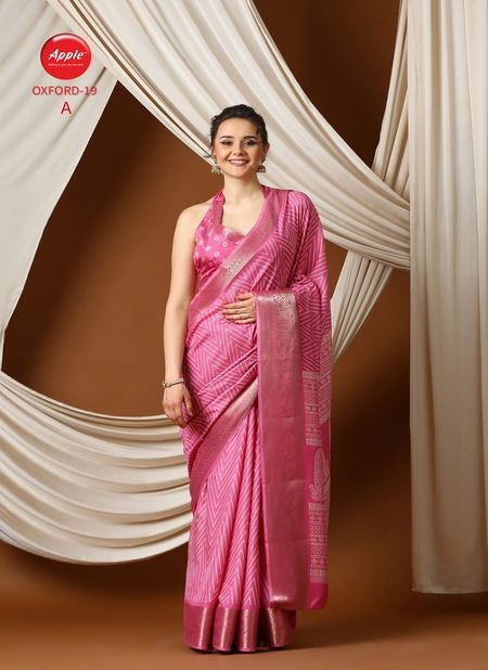 Oxford 19 By Apple Jacquard Border Printed Sarees Wholesalers In Delhi
 Catalog