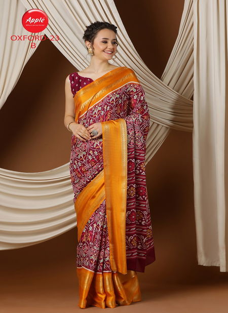 Oxford 23 By Apple Printed Silk Blend Designer Saree Wholesalers In Delhi
 Catalog