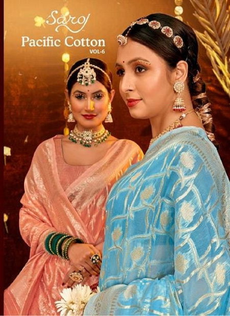 Pacific Cotton Vol 6 By Saroj Soft Cotton Rich Pallu Designer Wholesale Sarees Suppliers In India
