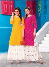 Padma 6 Fancy Festive Wear Rayon Printed Designer Kurtis With Skirt Collection
