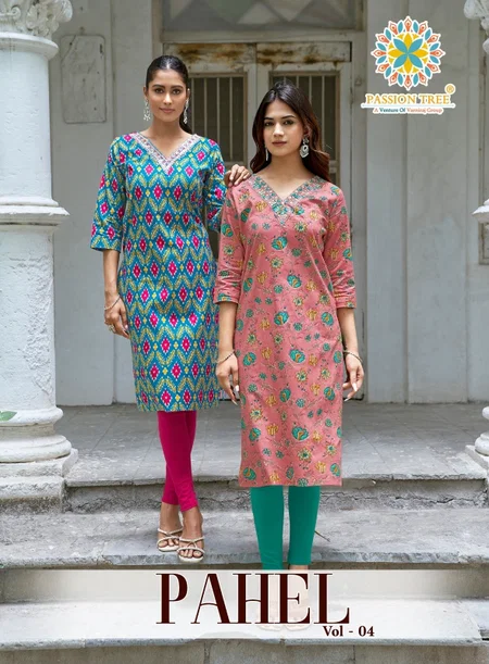 Pahel Vol 4 By Passion Tree Cotton Printed Only Kurtis