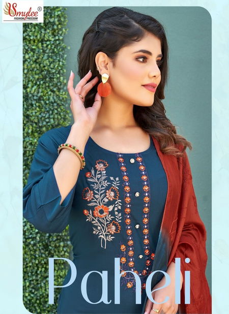 Paheli By Smylee Silk Designer Kurti With Bottom Dupatta Catalog Catalog