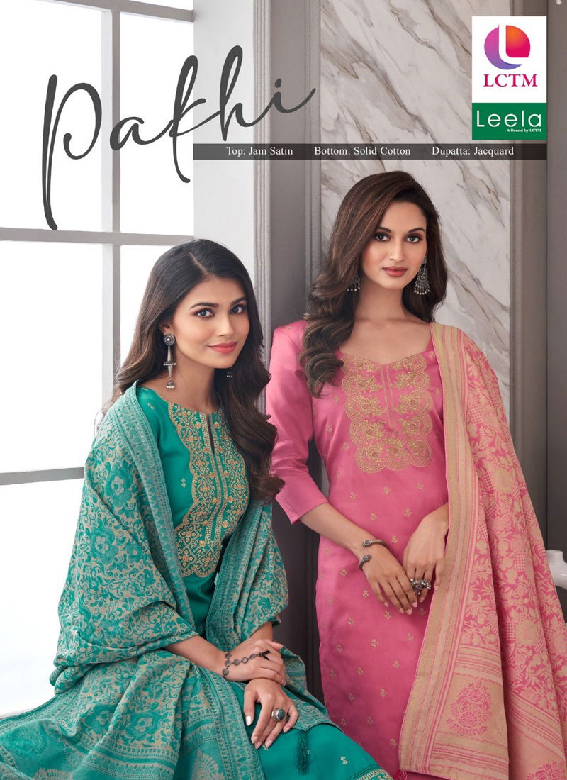 Pakhi By Lctm Leela Jam Satin Printed Dress Material Wholesale Shop In Surat
 Catalog