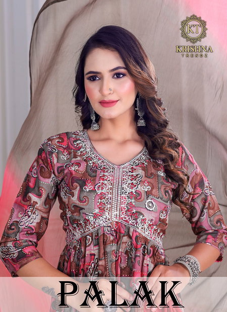 Palak Vol 1 By Krishna Alia Cut Printed Kurti With Bottom Dupatta Wholesale Shop In Surat
