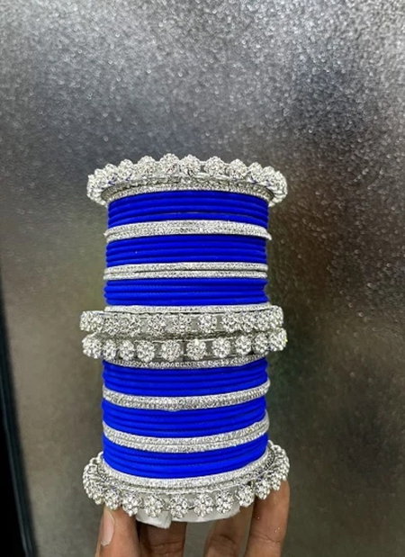 Palin Designer Silver Bangles Set Wholesale Online
