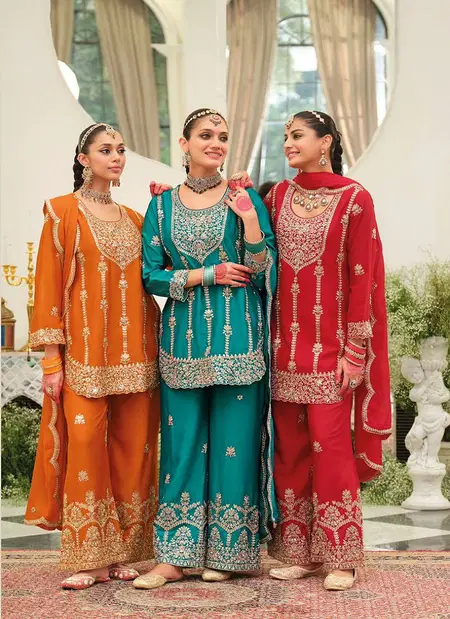 Pallavi By Eba Chinon Embroidery Wholesale Readymade Suit Suppliers In Mumbai
