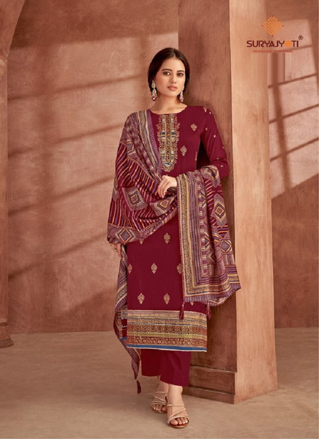 Pallavi Vol 2 By Suryajyoti Designer Jaam Satin Printed Dress Material Wholesale Online
