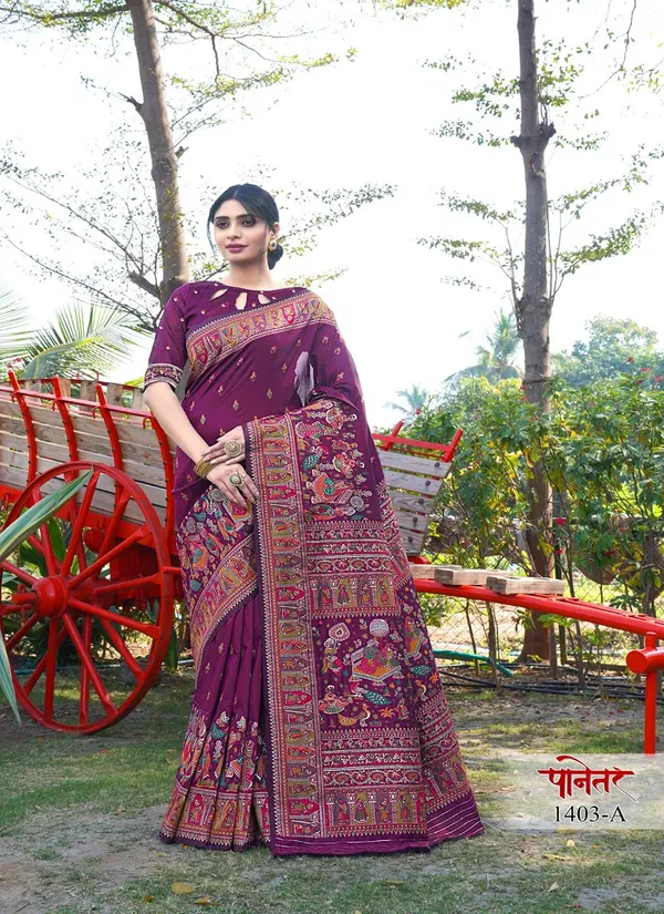 Panetar By Sanjana Silk Pashmina Design Saree Wholesale Market In Surat