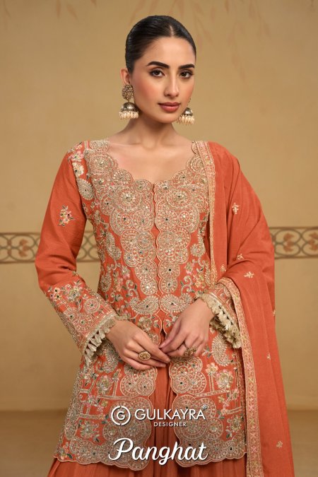 Panghat By Gulkayra Real Chinon Embroidery Readymade Suits