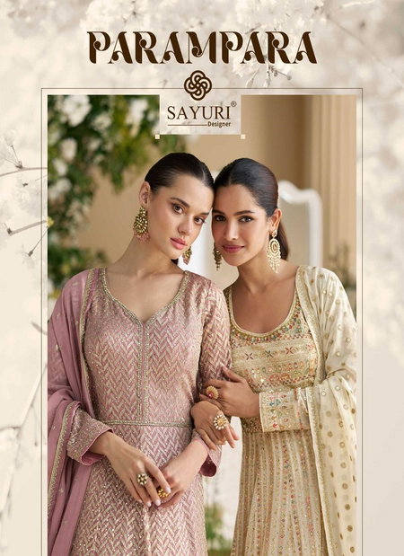 Parampara By Sayuri Georgette Embroidery Gown With Dupatta Suppliers In India