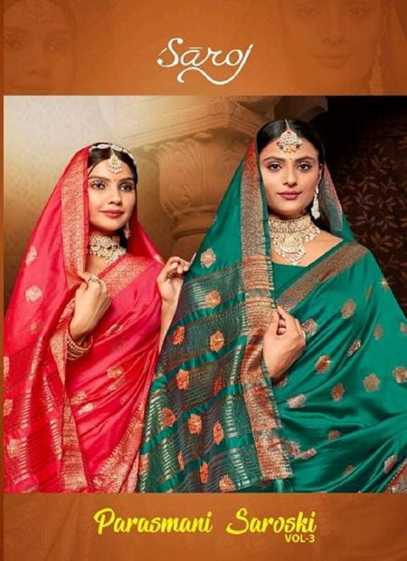 Parasmani Saroski Vol 3 By Saroj Soft Silk Wedding Sarees Wholesale Online
