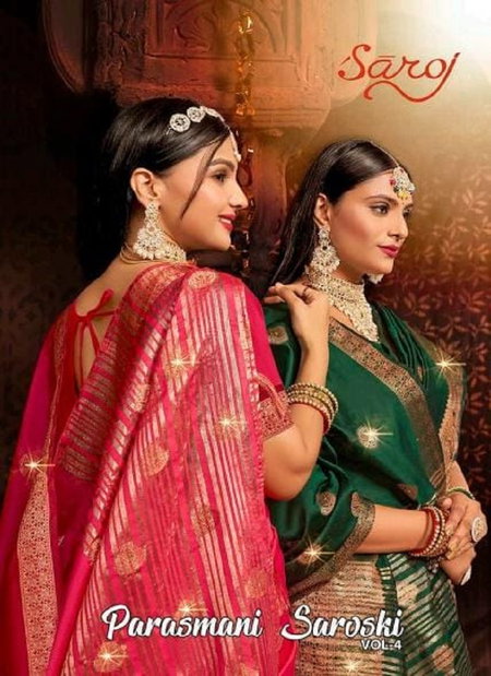 Parasmani Saroski Vol 4 By Saroj Designer Silk Wedding Sarees Wholesale Online
