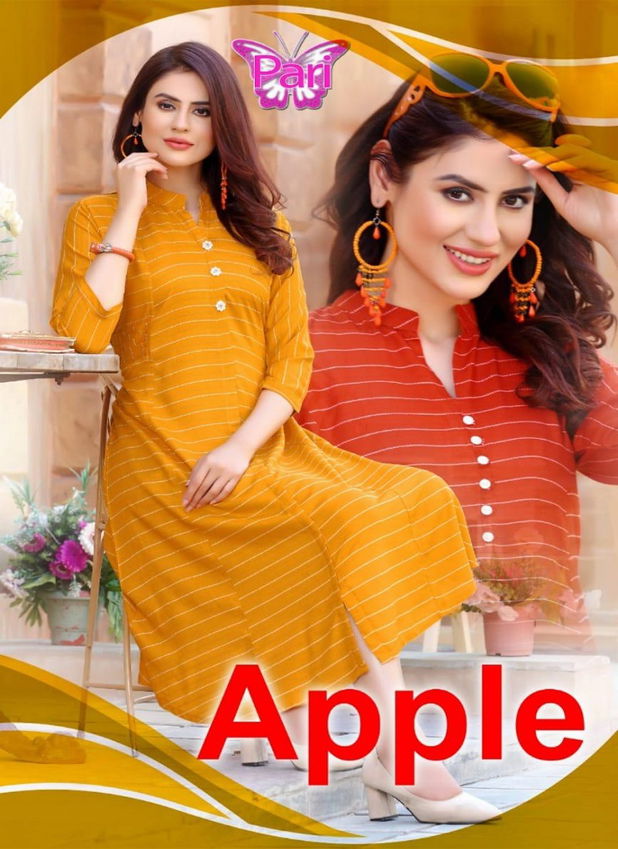 Pari Apple fancy Latest Regular Wear Lining Designer Rayon Kurtis Collection