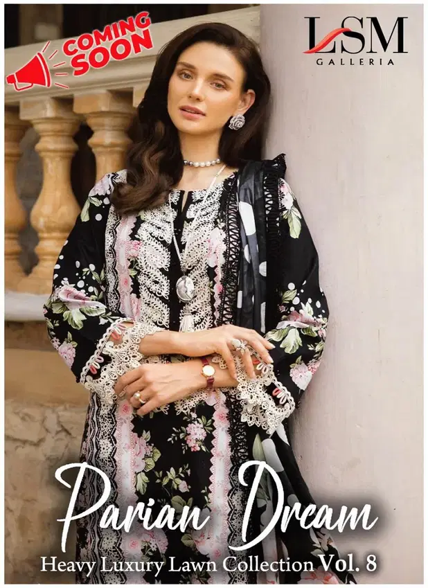 Parian Dream Vol 8 By Lsm Heavy Luxury Lawn Pakistani Dress Material Wholesale Shop In Surat
