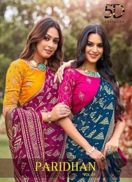Paridhan By 5D Moss Printed Designer Sarees Wholesale Price In Surat