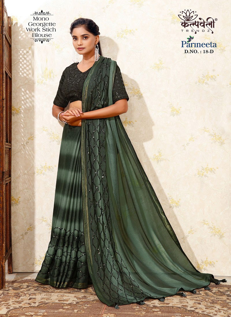 Parineeta 18 By Kalpatru Georgette Party Wear Sarees Wholesale Shop In Surat Catalog