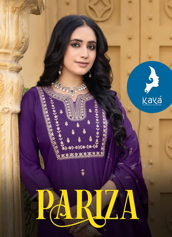 Pariza By Kaya Roman Silk Embroidery Kurti With Bottom Dupatta Wholesale Shop In Surat