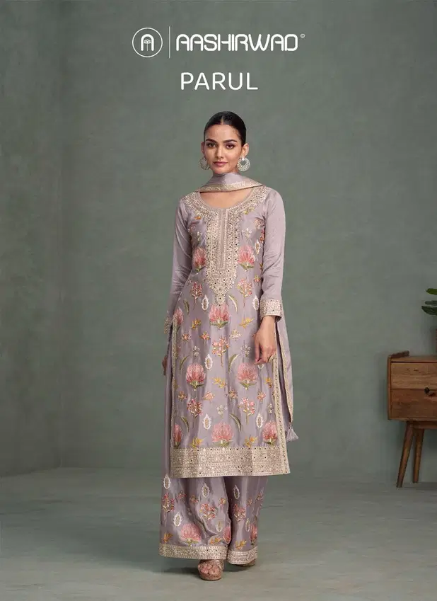 Parul By Aashirwad Chinon Silk Readymade Suits Suppliers In India