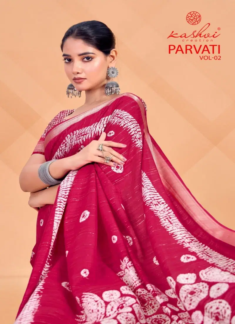 Parvati Vol 2 By Kashvi Jacquard Daily Wear Saree Suppliers In Mumbai Catalog