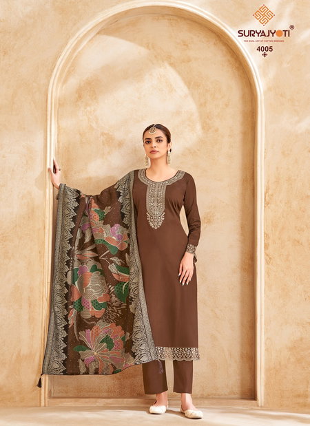 Pashan Vol 4 By Suryajyoti Jaam Satin Designer Dress Material Wholesale Price In Surat
