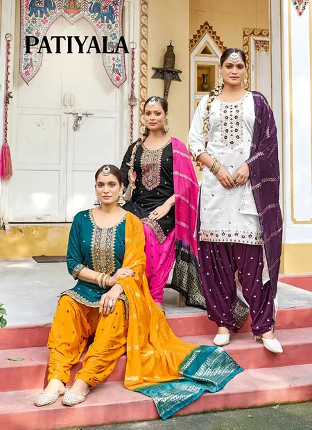 Patiyala By Banwery Gadhwal Silk Punjabi Patiyala Suits Wholesale Price In Surat
